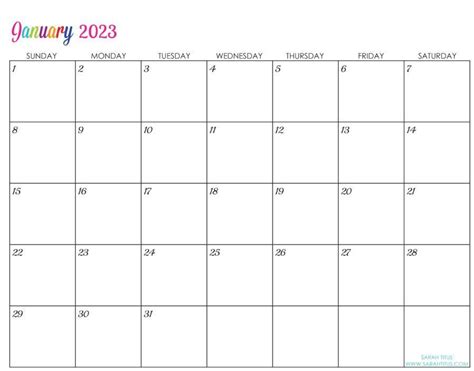 Editable 2023 Calendar